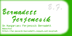 bernadett ferjencsik business card